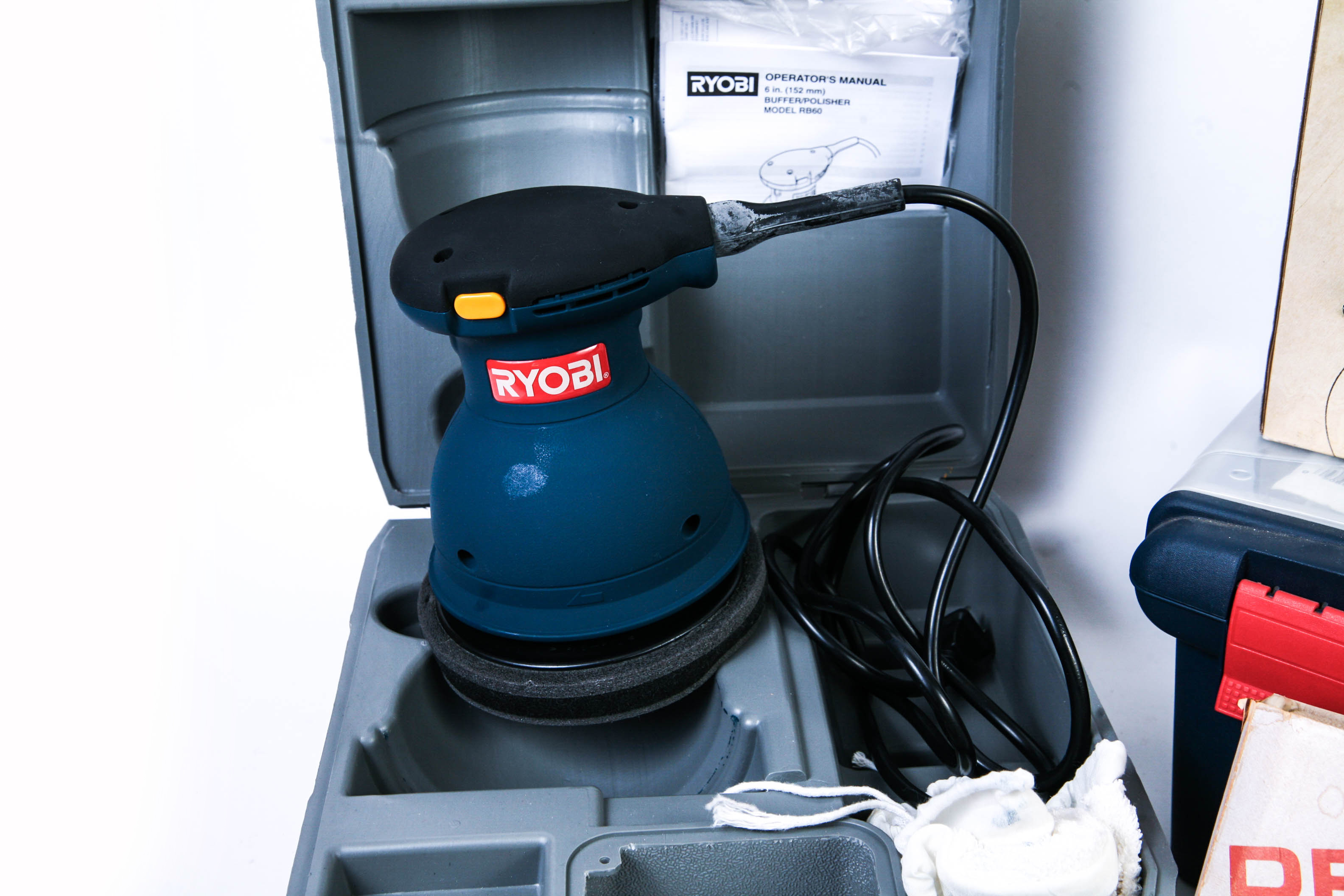 Six Inch Ryobi Orbital Buffer, Thakita Jig Saw, Dremel MotoTool Kit