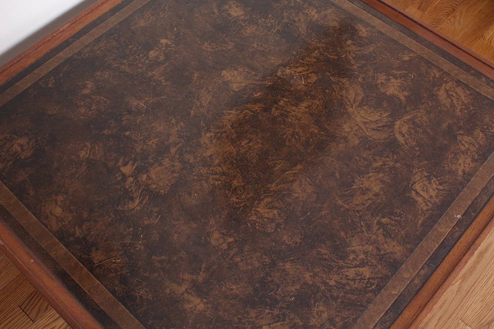 Vintage Leather Top Coffee Table EBTH