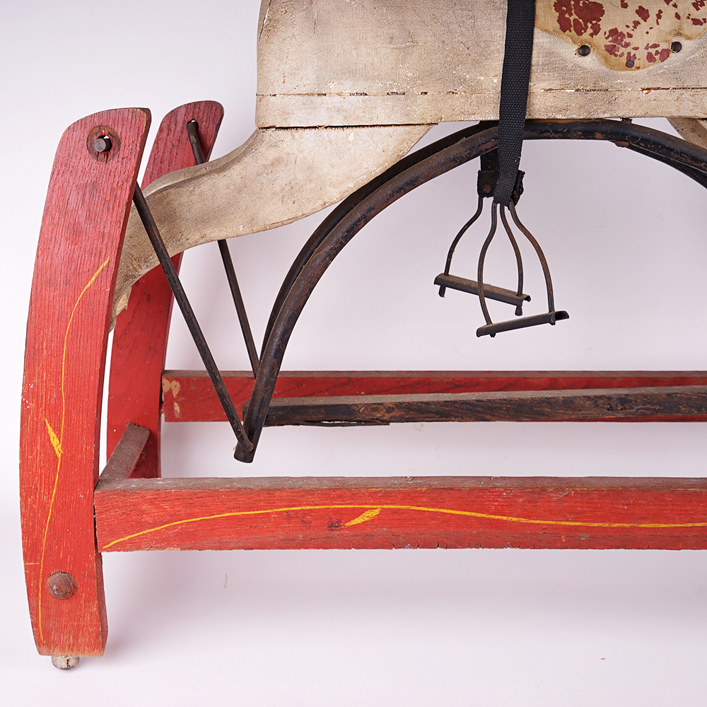 Decorative Wood and Metal Riding Horse EBTH