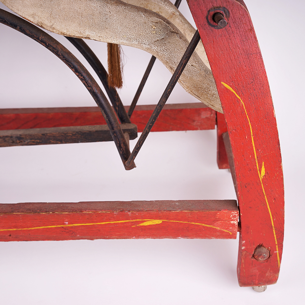 Decorative Wood and Metal Riding Horse EBTH