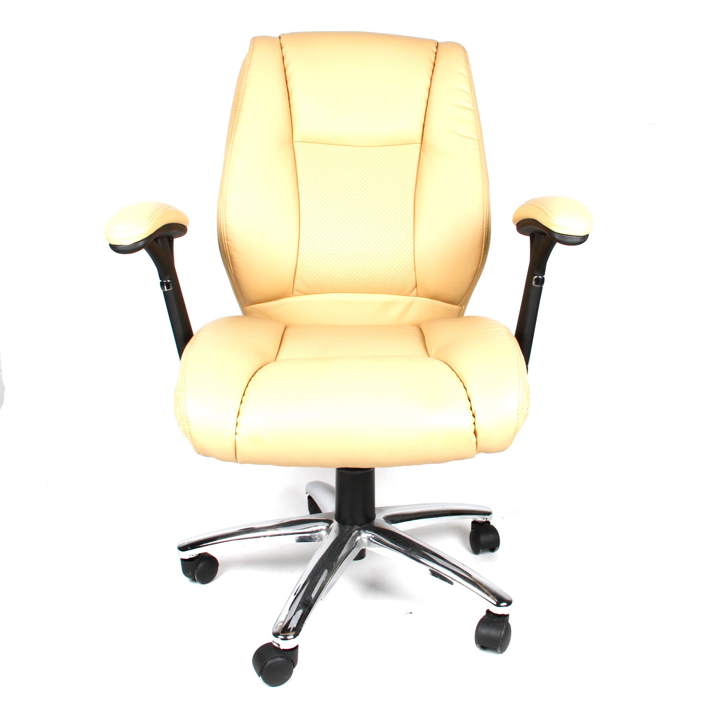Cream Vinyl Upholstered Office Chair EBTH