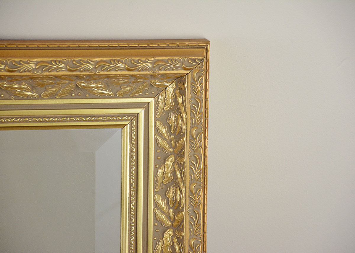 Large Beveled Gold Tone Wall Mirror EBTH