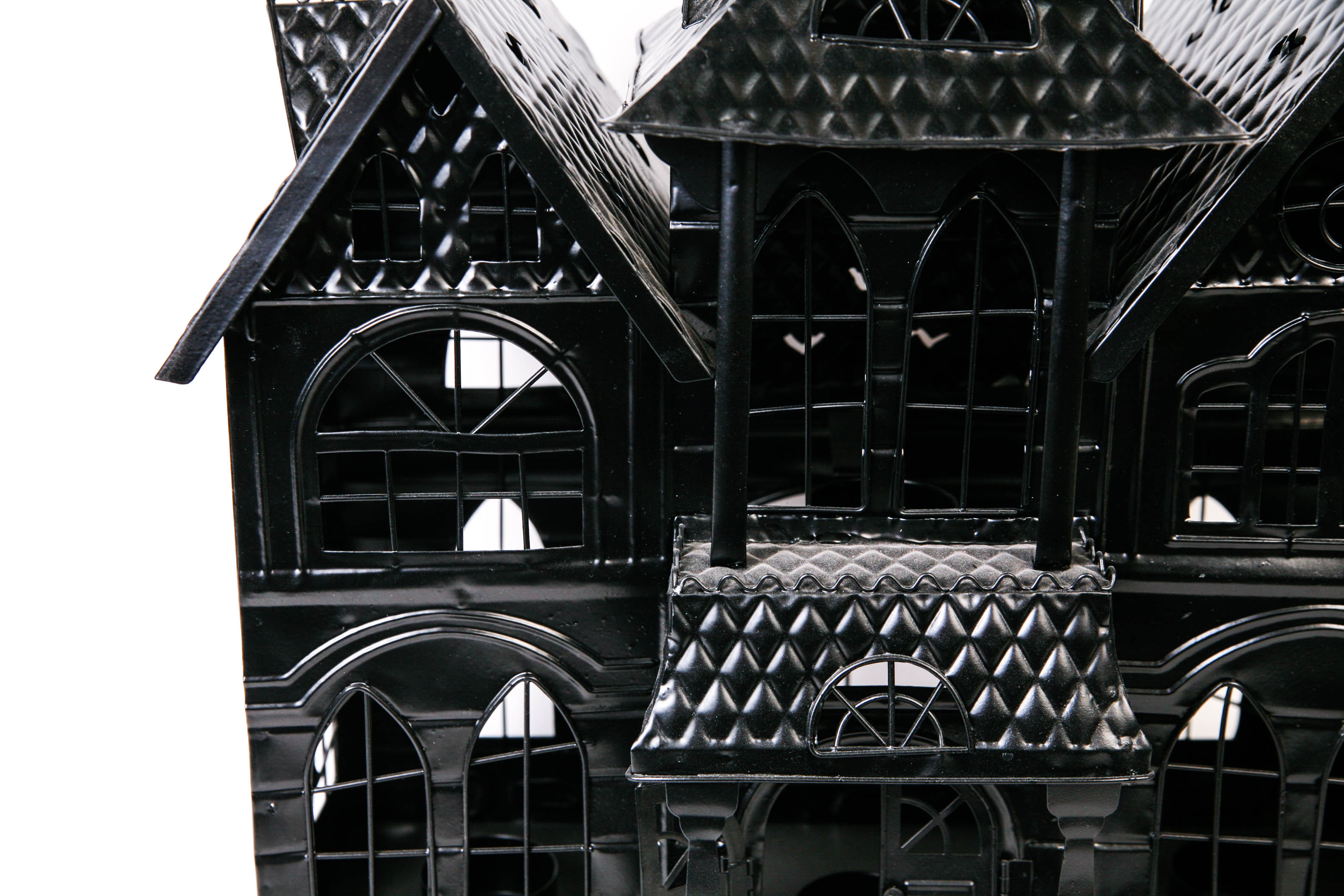 Black Metal Haunted House Tea Light Holder EBTH