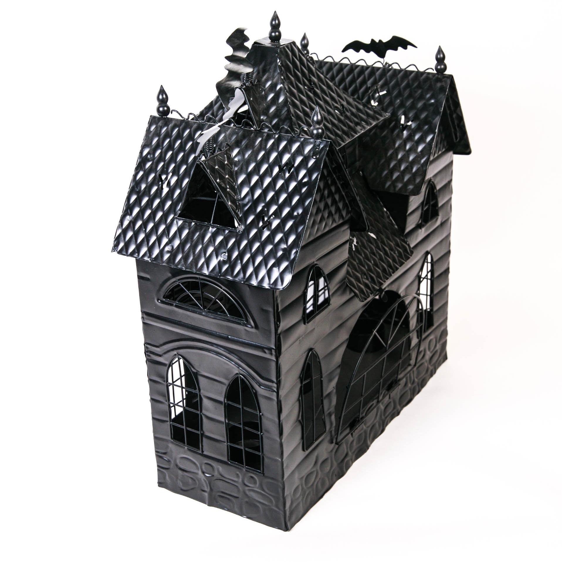 Black Metal Haunted House Tea Light Holder EBTH