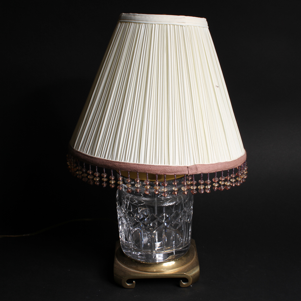 Hollywood Regency Waterford Crystal and Brass Table Lamp EBTH