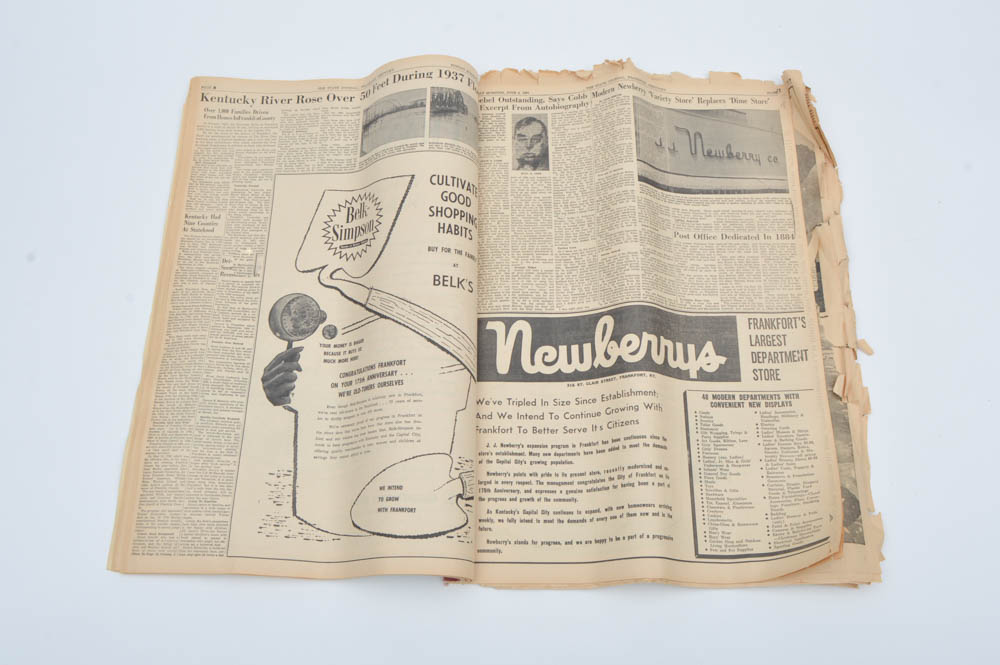 1961 Frankfort Kentucky Newspaper EBTH