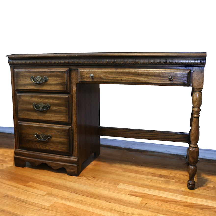 vintage american drew oak desk : ebth
