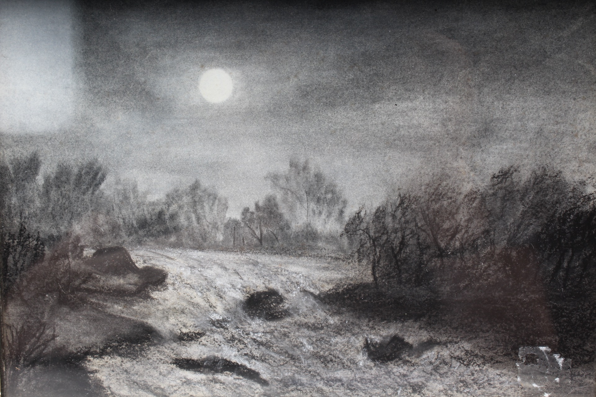 Antique Charcoal Sandpaper Drawings EBTH