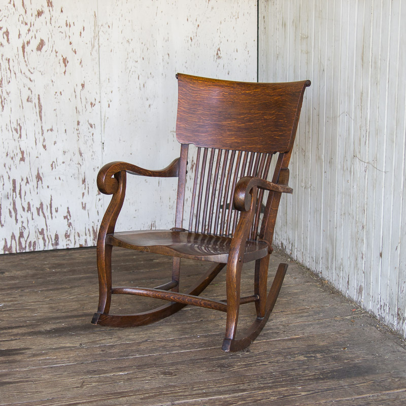 Antique Tiger Oak Rocking Chair EBTH