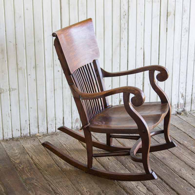 Antique Tiger Oak Rocking Chair EBTH