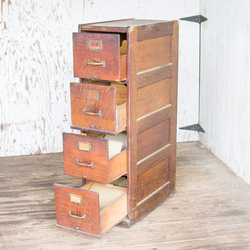 Antique Macey Tiger Oak Filing EBTH