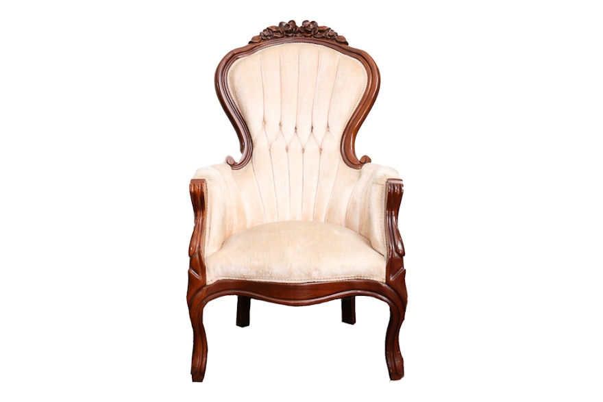 Reproduction Victorian Parlor Chair Ebth