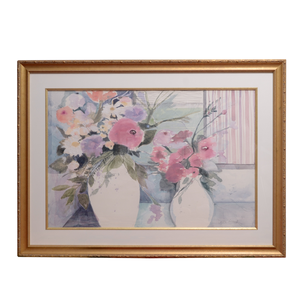 Davis Ganek Signed Watercolor in Frame EBTH