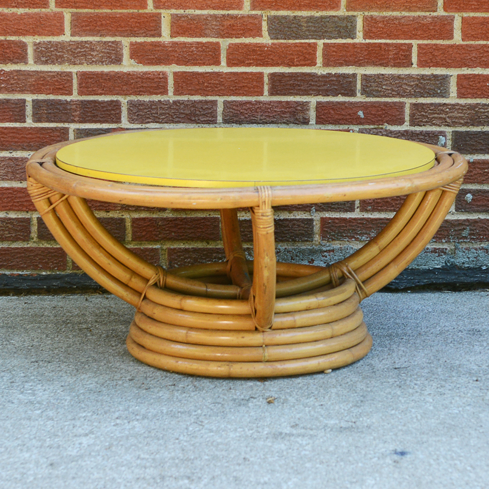 Midcentury Bentwood Rattan Coffee Table EBTH
