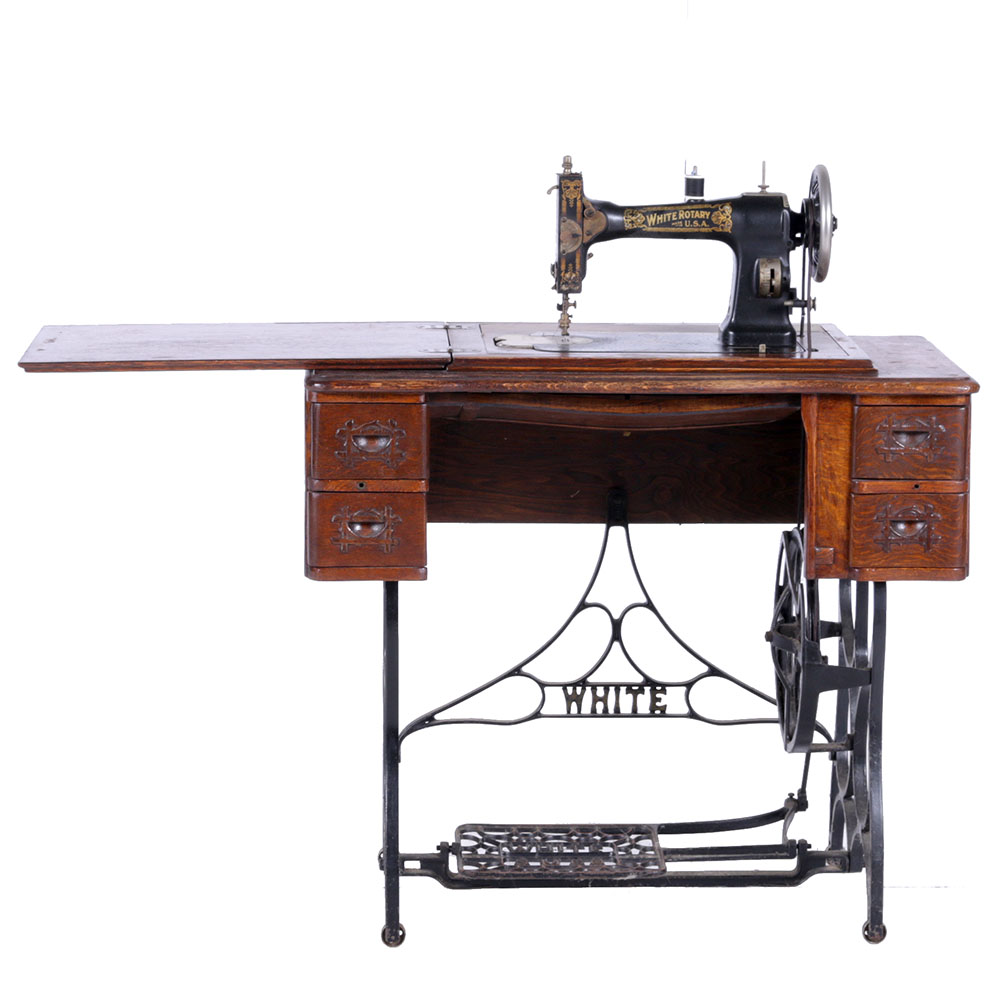 Antique 1913 White Rotary Sewing Machine and Table : EBTH