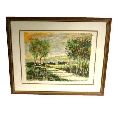 Signed, Limited Edition Color Lithograph by Listed Artist Bertoldo Taubert Signed, Limited Edition Color Lithograph by Listed Artist Bertoldo Taubert