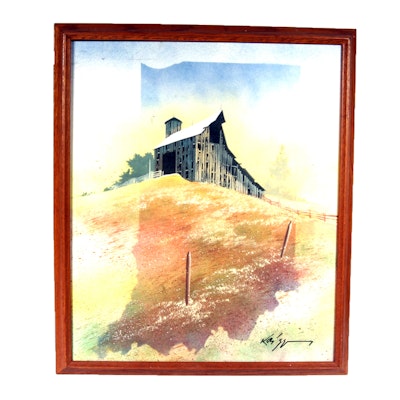Signed, Original Oil on Canvas Painting of Indiana Signed, Original Oil on Canvas Painting of Indiana