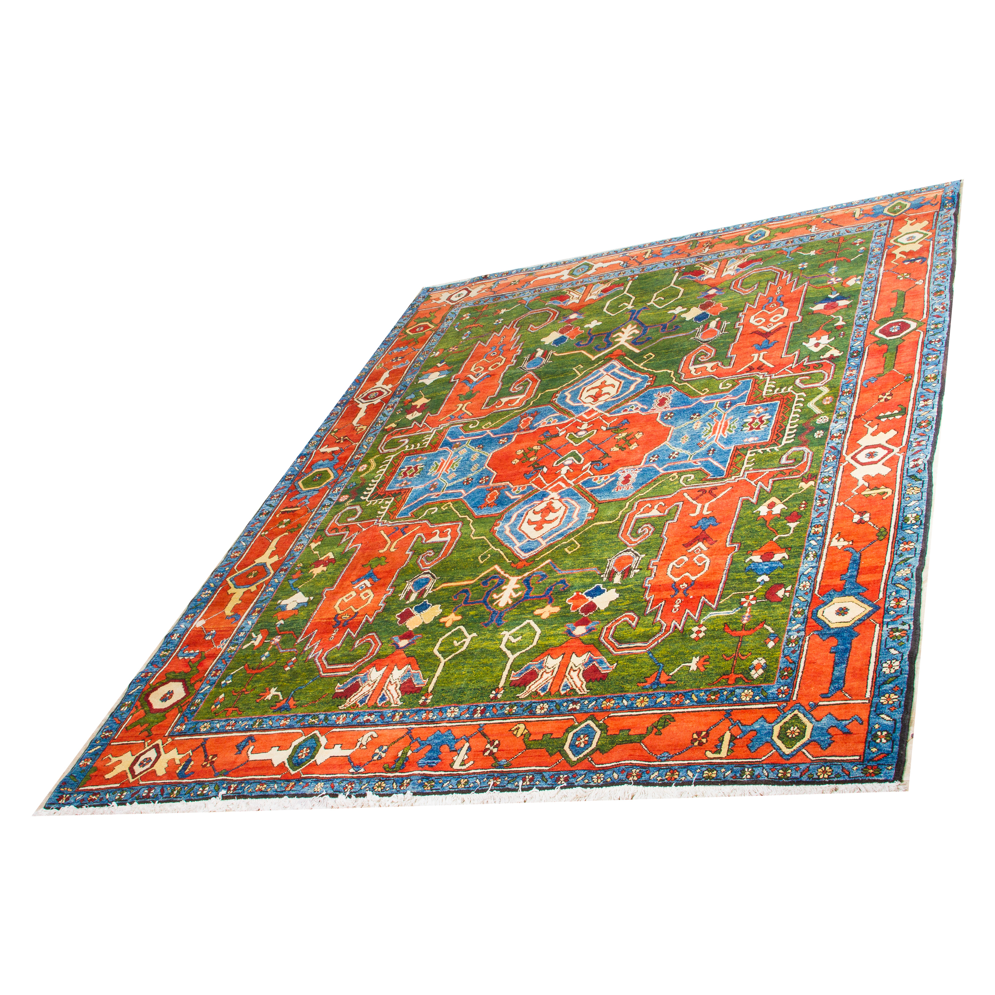 Bold Handwoven Vegetable Dyed Turkic Wool Rug EBTH