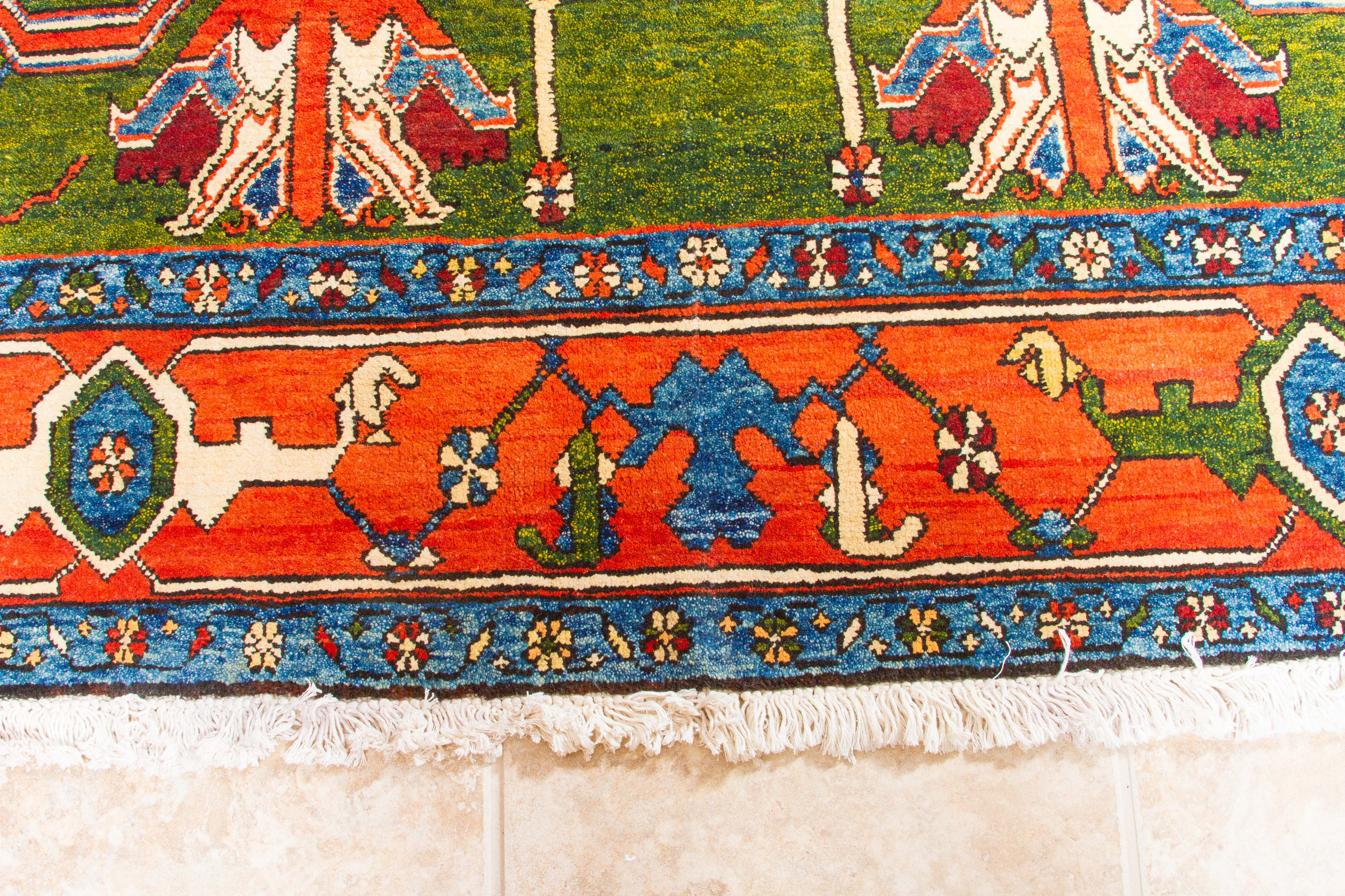 Bold Handwoven Vegetable Dyed Turkic Wool Rug EBTH