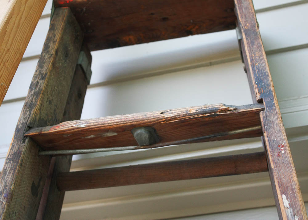 Nine Foot Wood AFrame Ladder and Two Barn Ladders EBTH