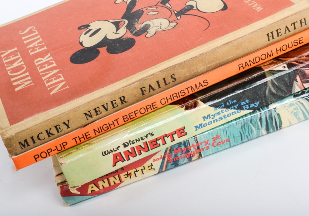 vintage children 39 s books with first edition mickey mouse pop up the night before christmas random house