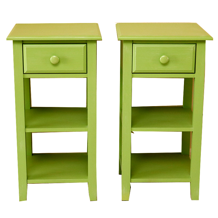 lime green bedside table