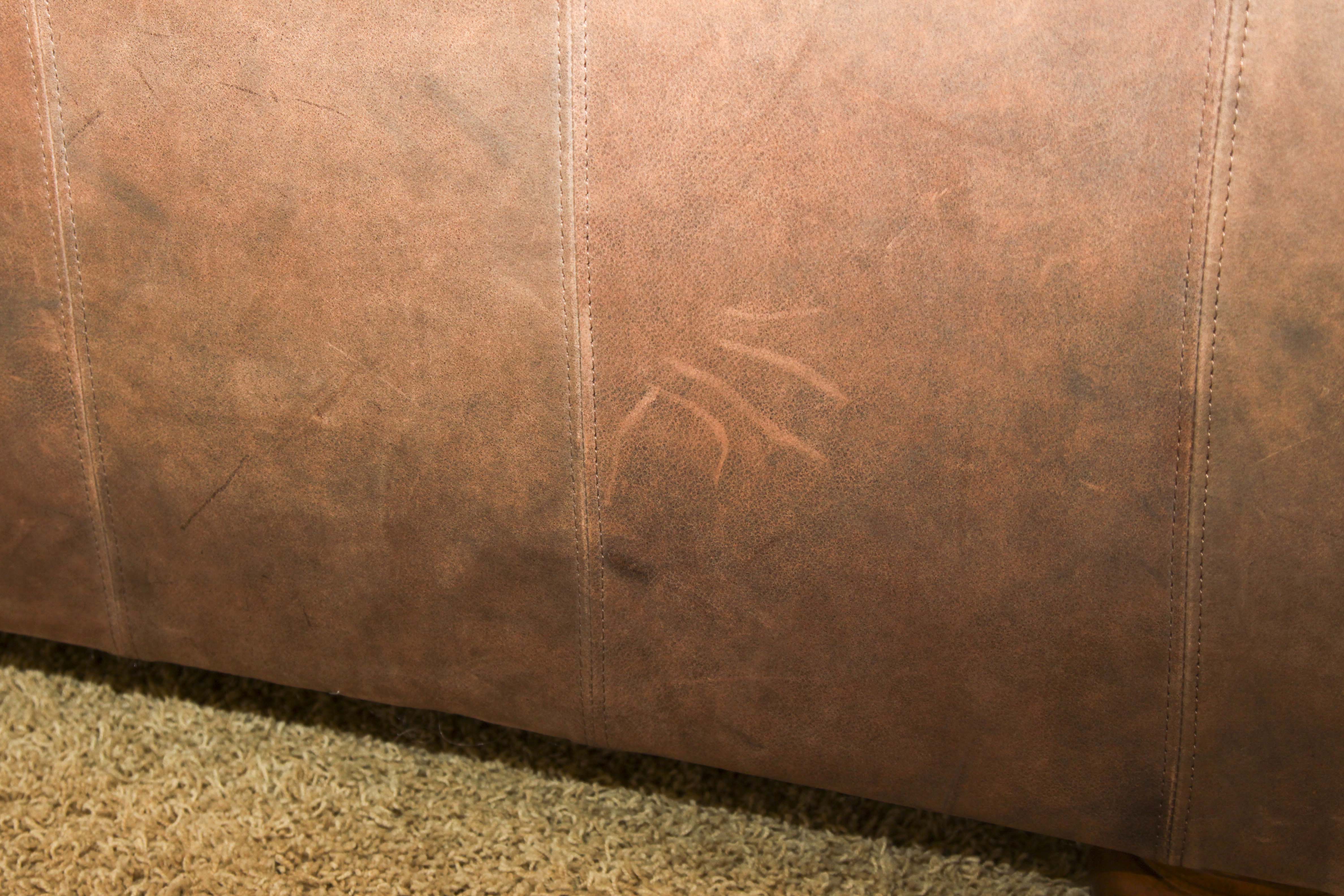 Faux Leather Sofa with Tack Trim EBTH