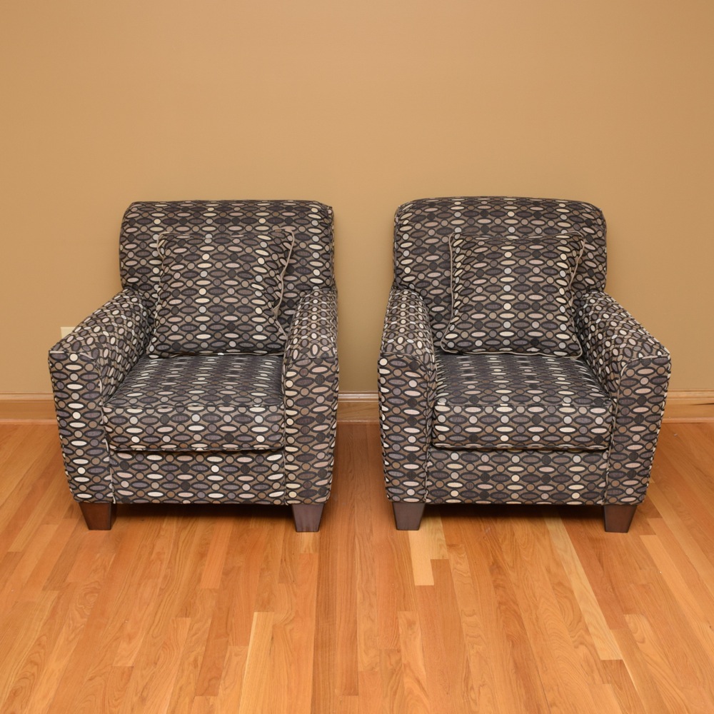 Pair of Upholstered Ashley Furniture Armchairs EBTH