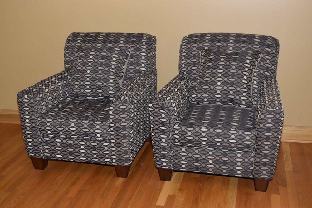 Pair of Upholstered Ashley Furniture Armchairs EBTH