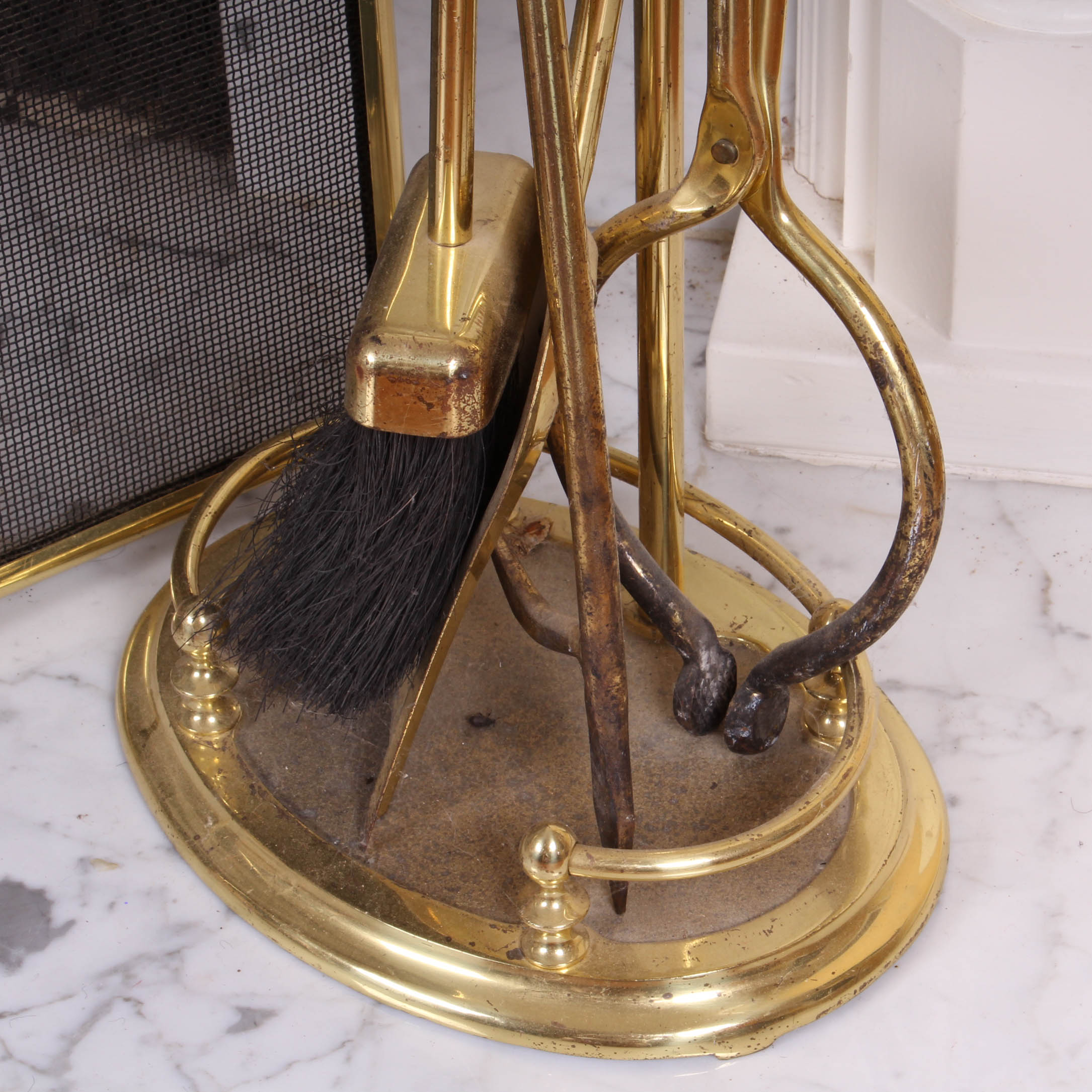 Collection of Fireplace Tools and Screen EBTH