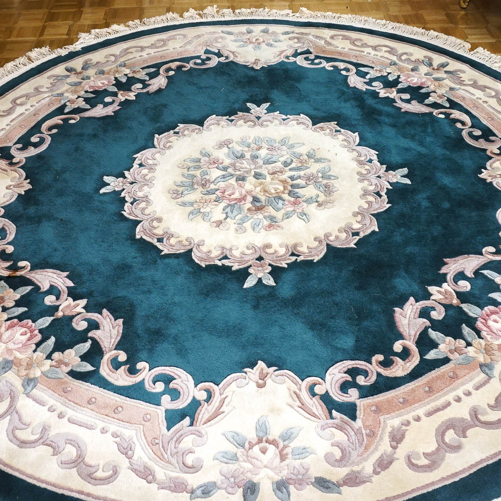 Emerald Green Circular Area Rug EBTH