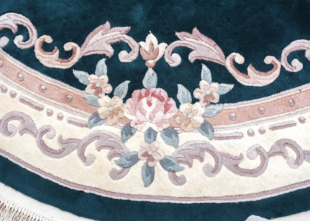 Emerald Green Circular Area Rug EBTH