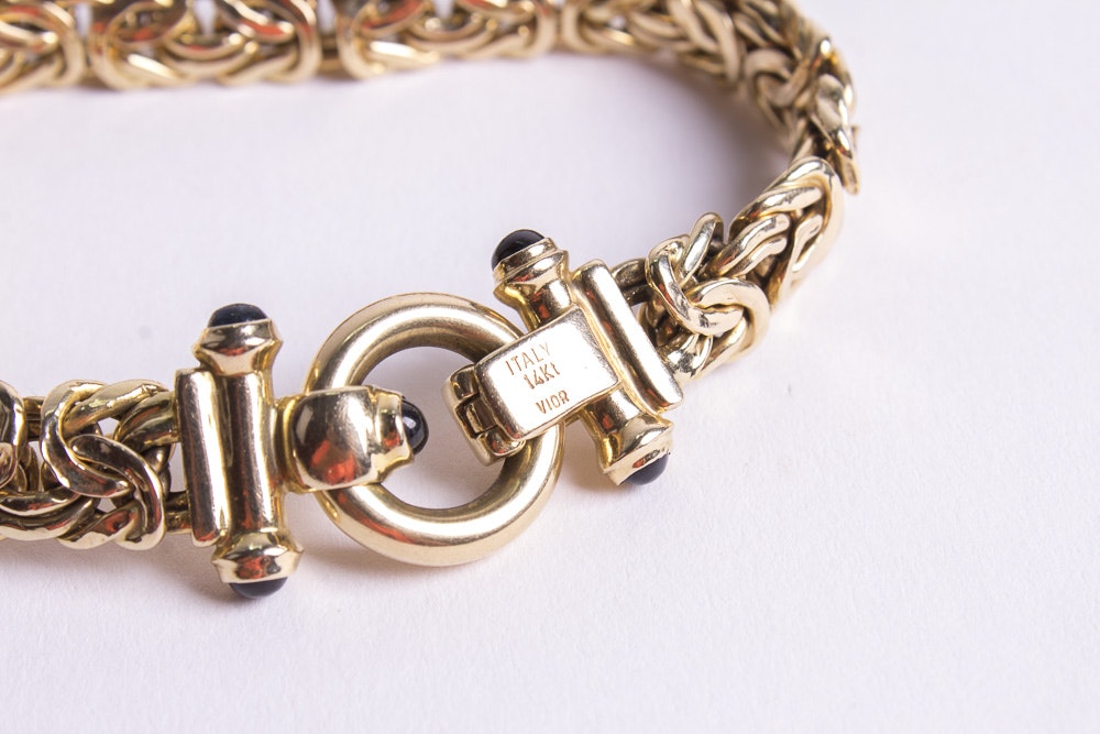 14K Italian Gold Vior Necklace and Bracelet | EBTH