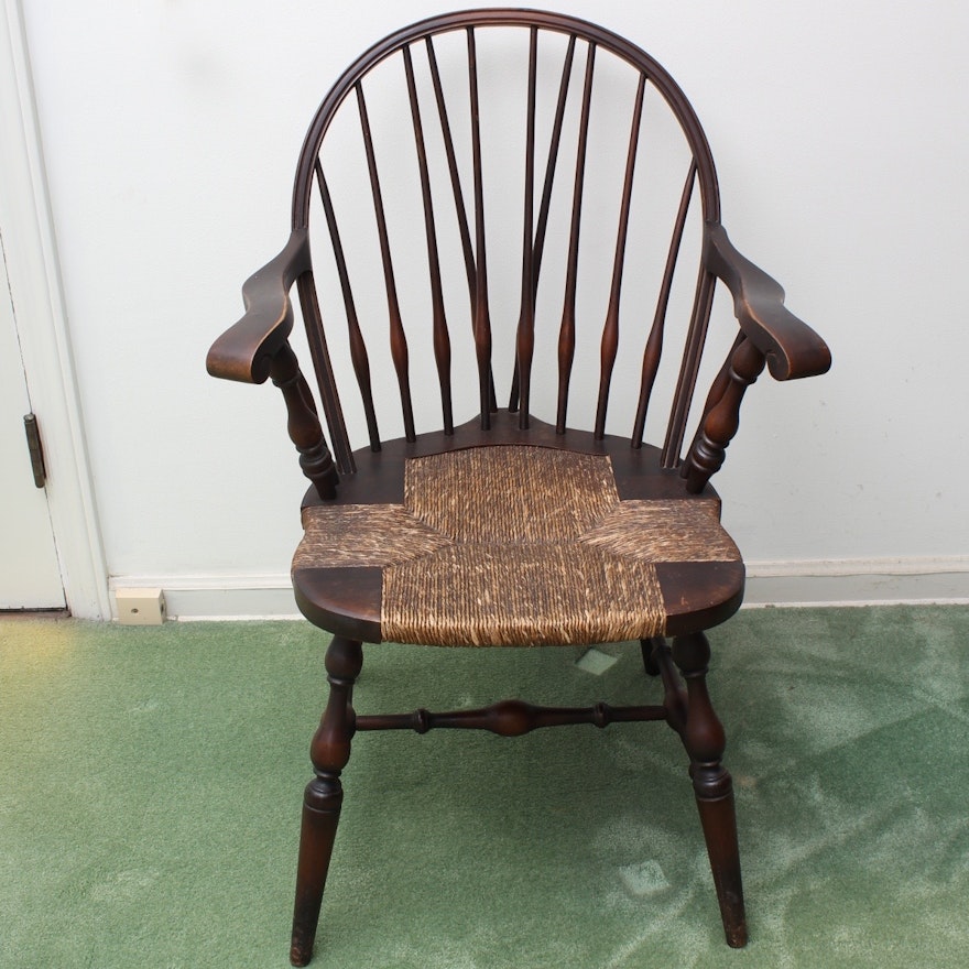Antique Rush Seat Windsor Chair Ebth Antique Windsor Chair With Rush Seat