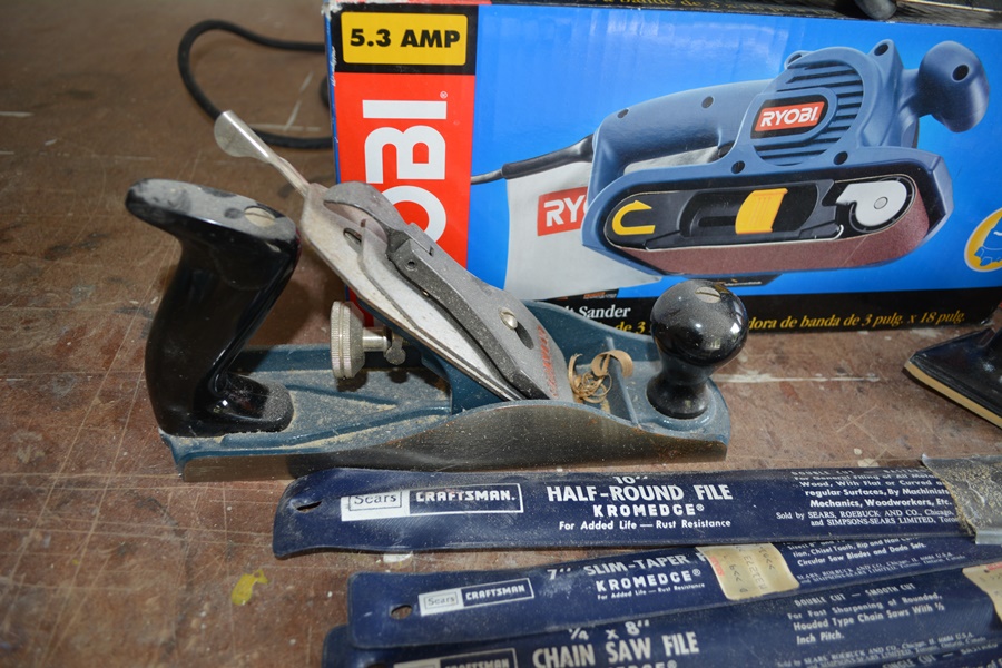 Ryobi and Black & Decker Belt Sanders, Manual Plane, Ryobi Triangle