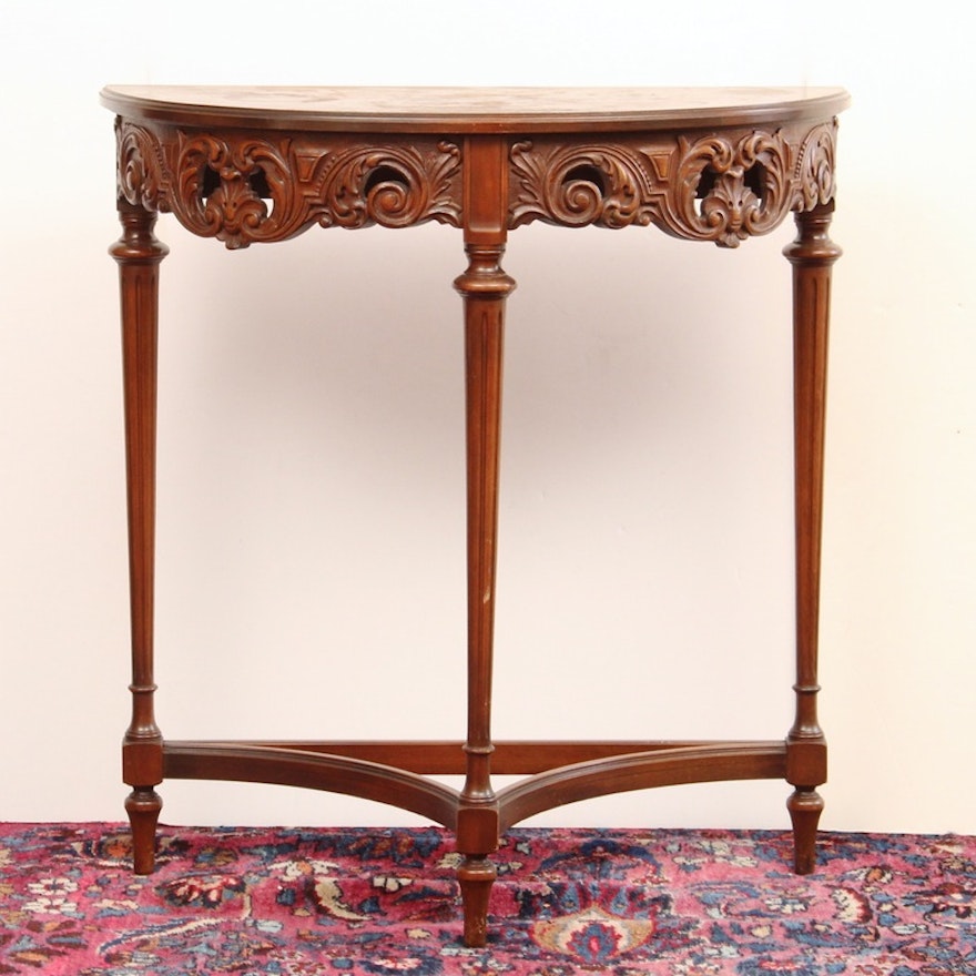 Grand Rapids Imperial Furniture Carved Demilune Table : EBTH