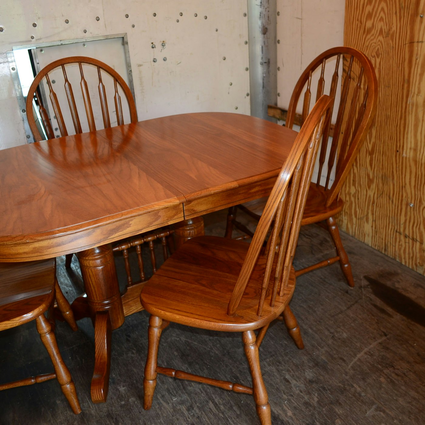Tell City Oak Dining Table and Dining Chairs EBTH