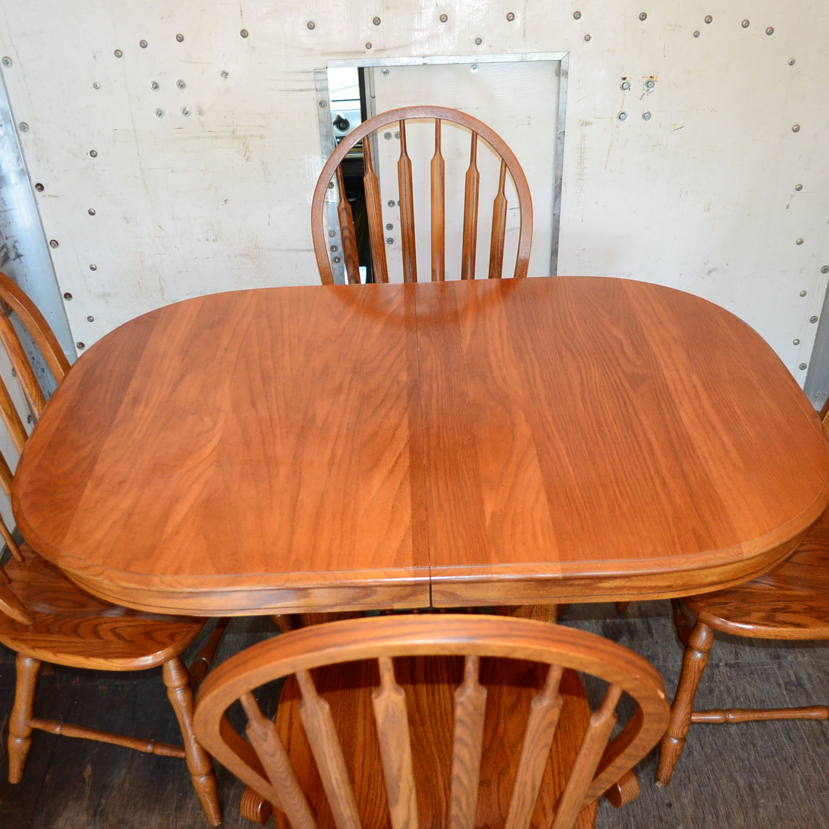 Tell City Oak Dining Table and Dining Chairs EBTH
