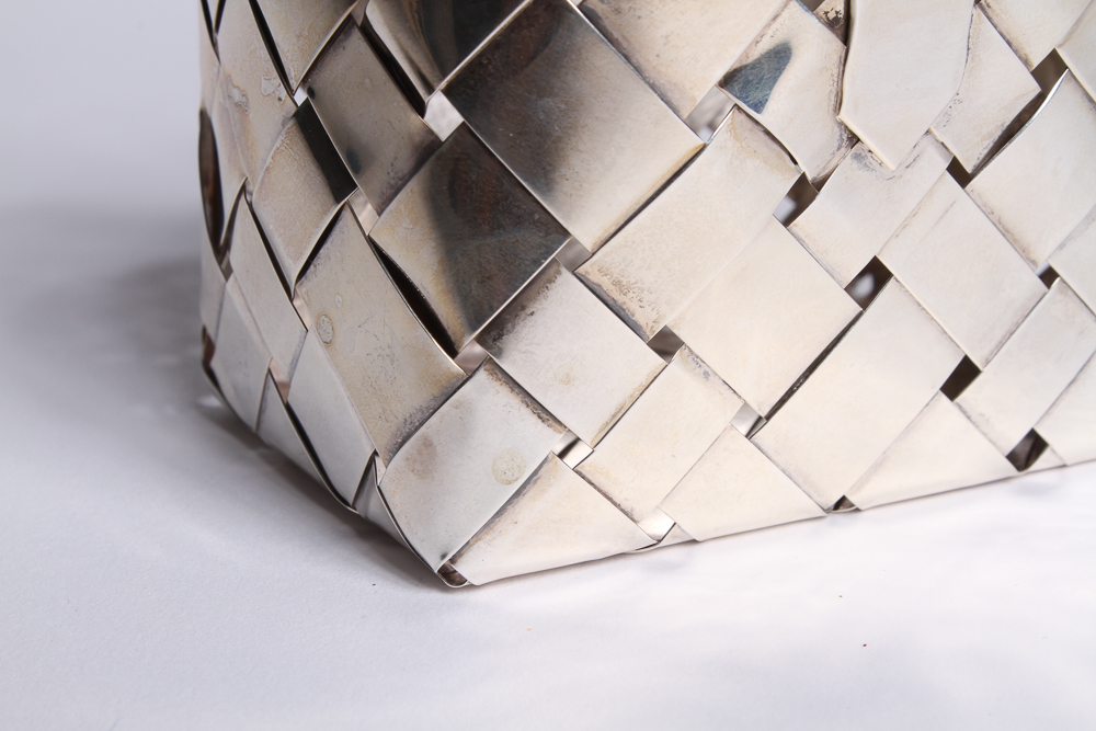 Carver Woven Sterling Silver Basket EBTH