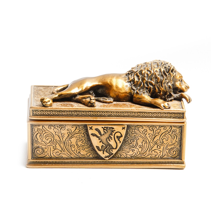 The Original Collectors Series Dallas Tx Ebth Edgar Berebi Limited Edition Br Lion Trinket Box