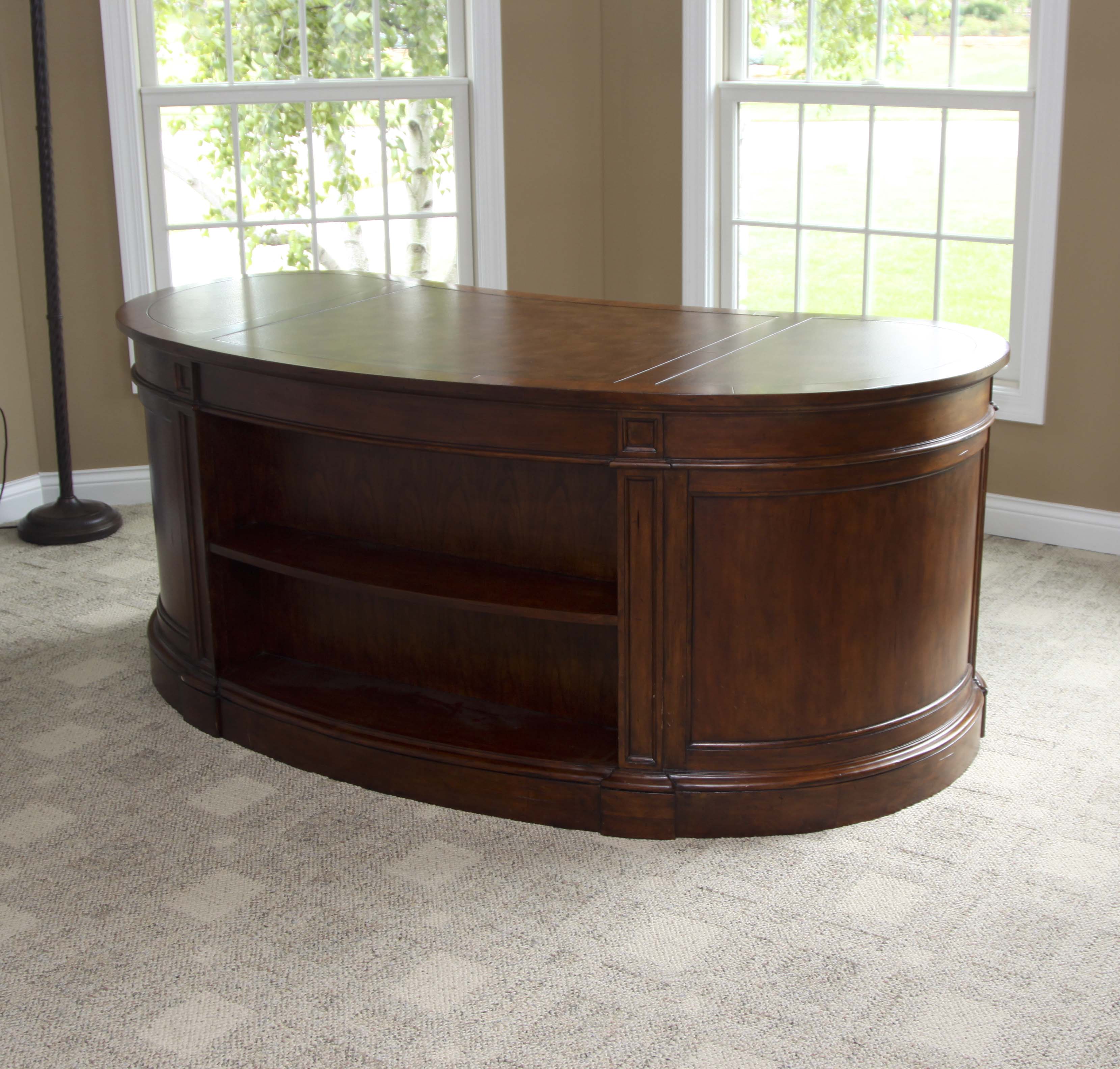 Walnut Kidney Shaped Executive Desk Ebth
