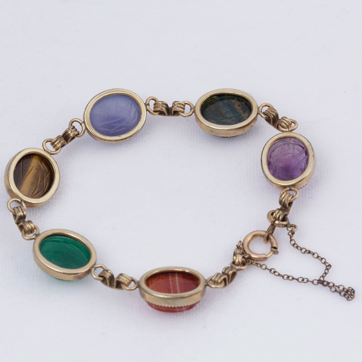 12K Gold Filled Assorted Scarab Disc Bracelet EBTH