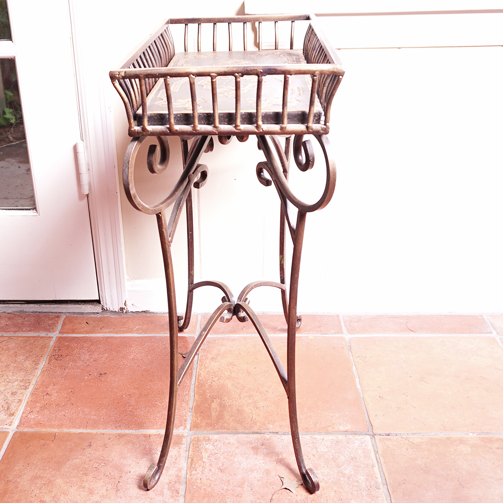Painted Wrought Iron Accent Table EBTH