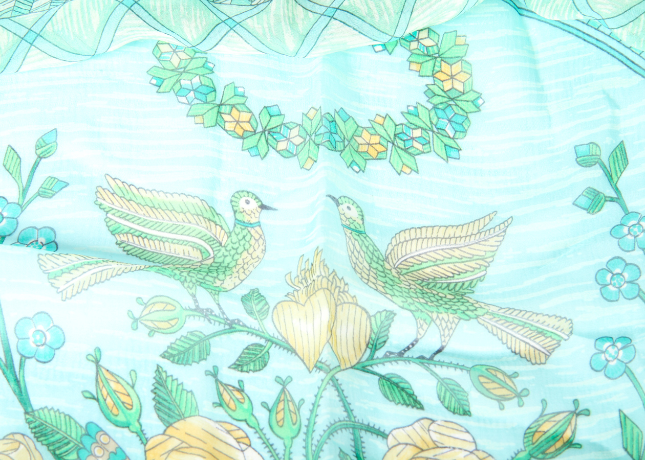 Foulard Hermès Carré Vintage 'Jeux De Paille' 1984 - Soie 100% - Rose - Très Bon état
