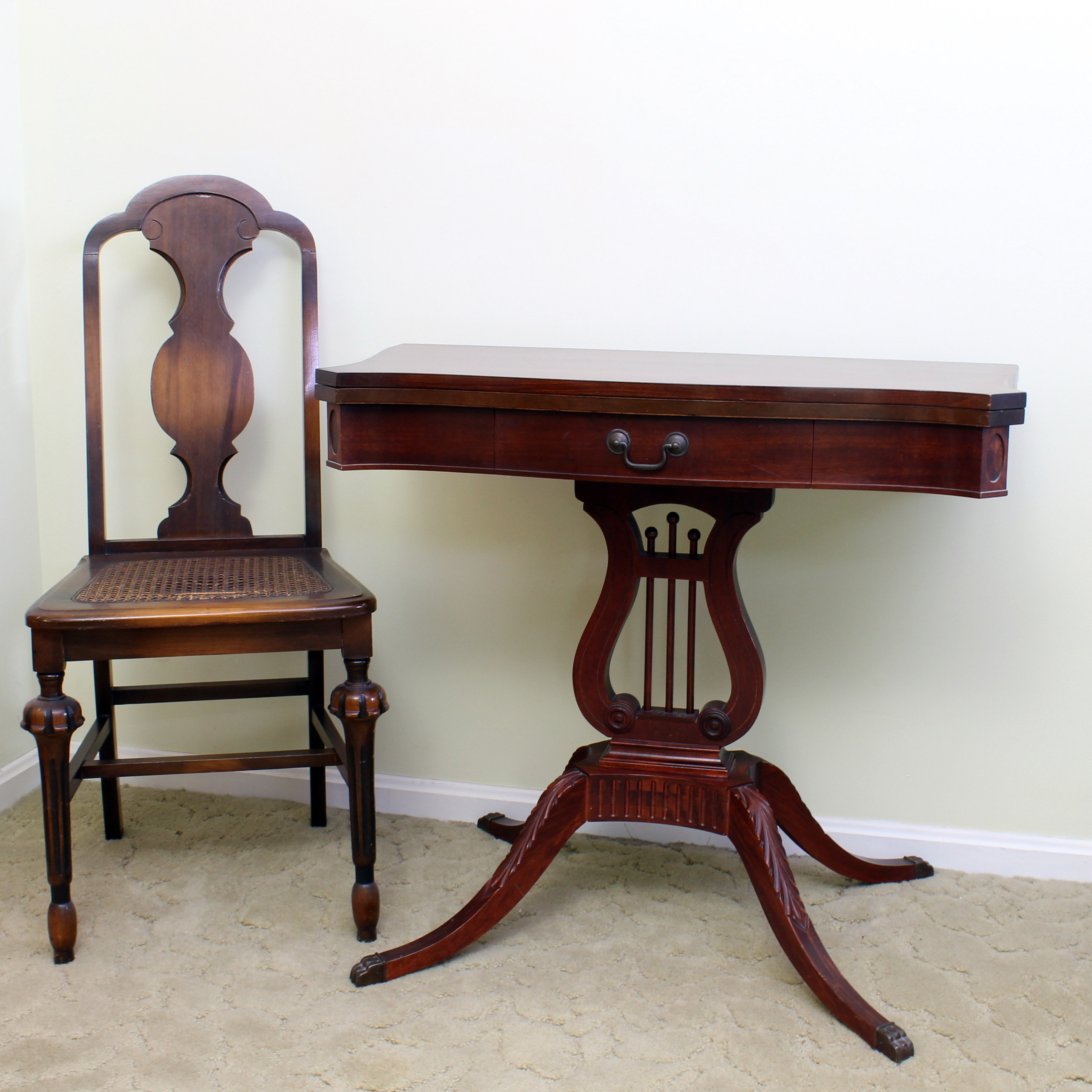 1940s Mersman Lyre Base Game Table