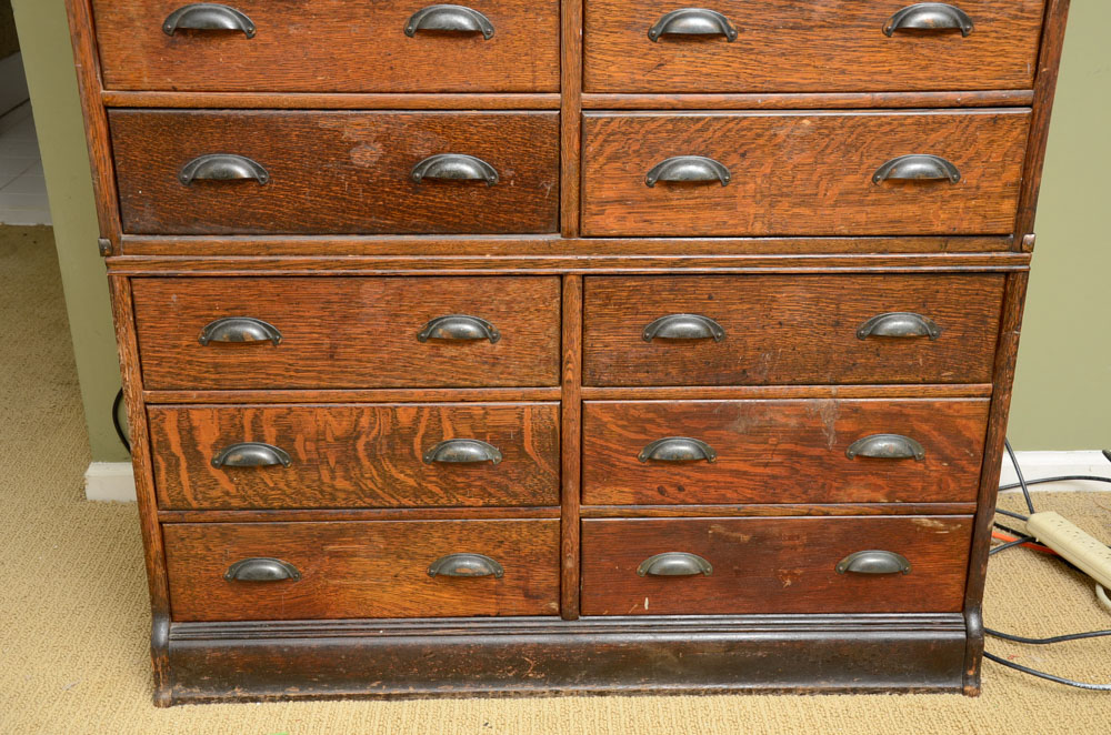 Vintage Tiger Oak Globe Chest of Drawers EBTH