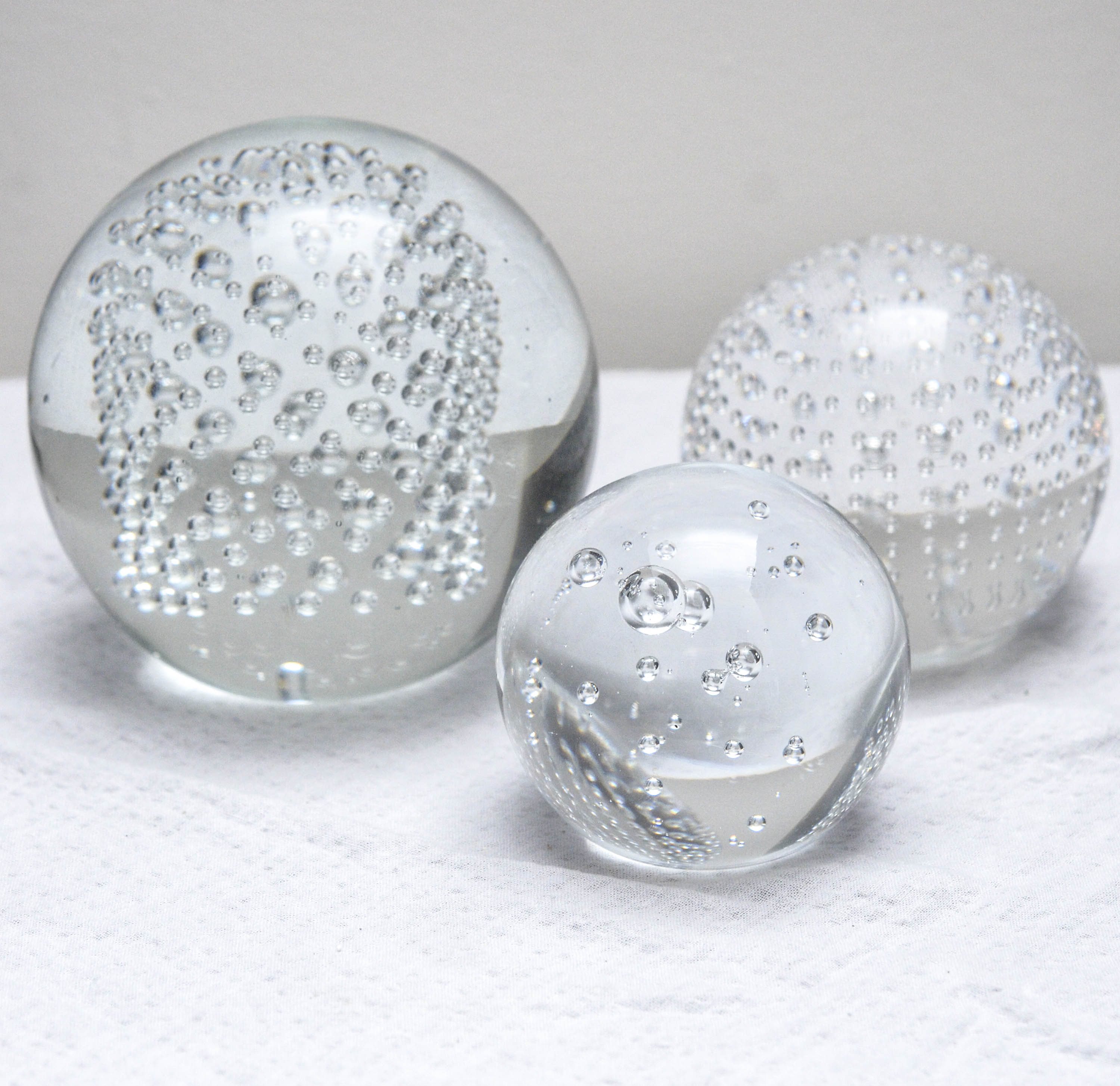Three Decorative Glass Balls Ebth