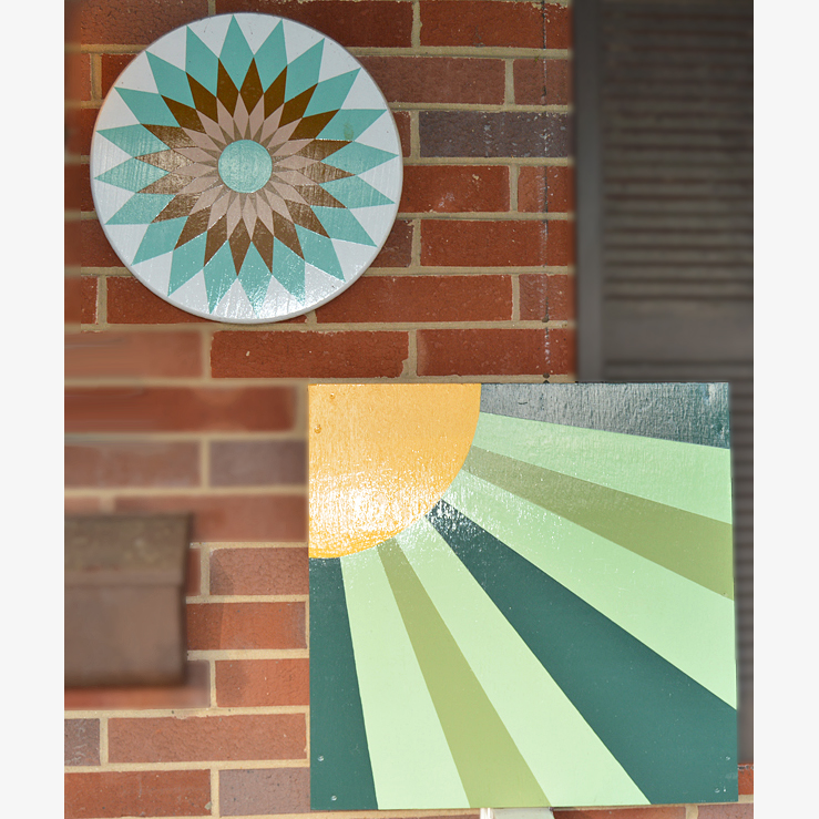 Laurel Barn Quilts Hand Painted Wooden Art Grouping Ebth