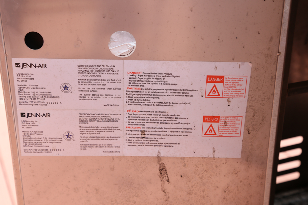 JennAir Gas Grill EBTH