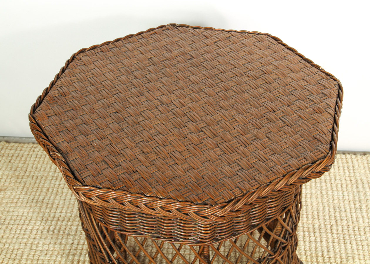 Pair of Brown Wicker End Tables EBTH